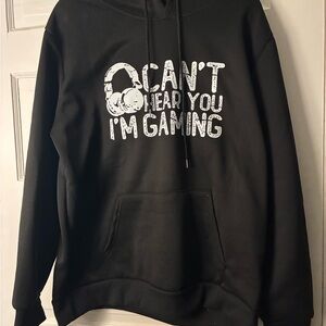 SHEIN Black Graphic Gamer Crewneck Hoodie